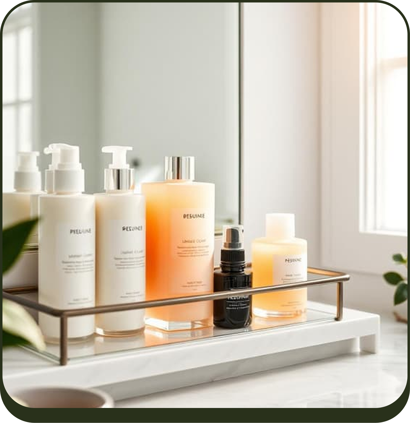 Skincare Bottles Display